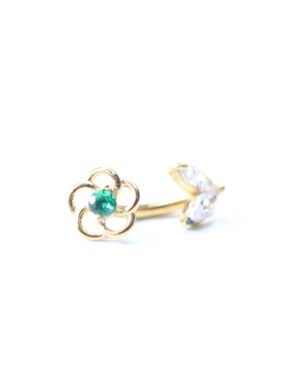 cute Barbell Piercing Ear Piercing crystal Leaf Piercings New